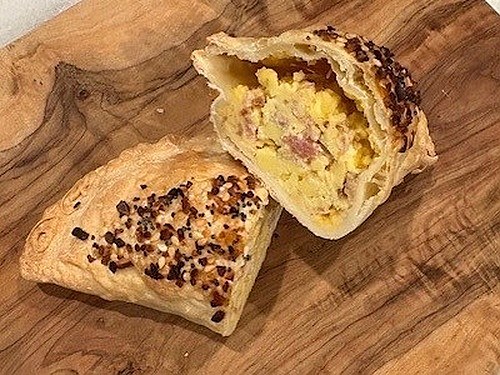 Breakfast empanada - showing the contents